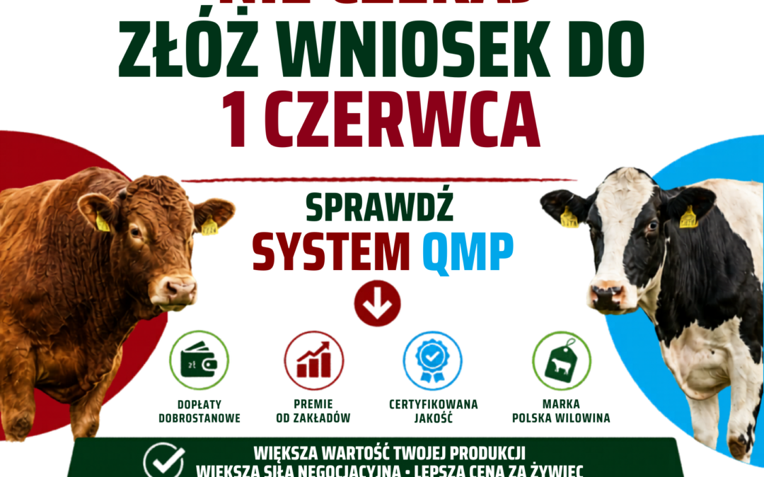 Ekoschemat „Dobrostan zwierząt” Dodatkowe pieniądze dla hodowców z QMP – tylko do 1 czerwca!